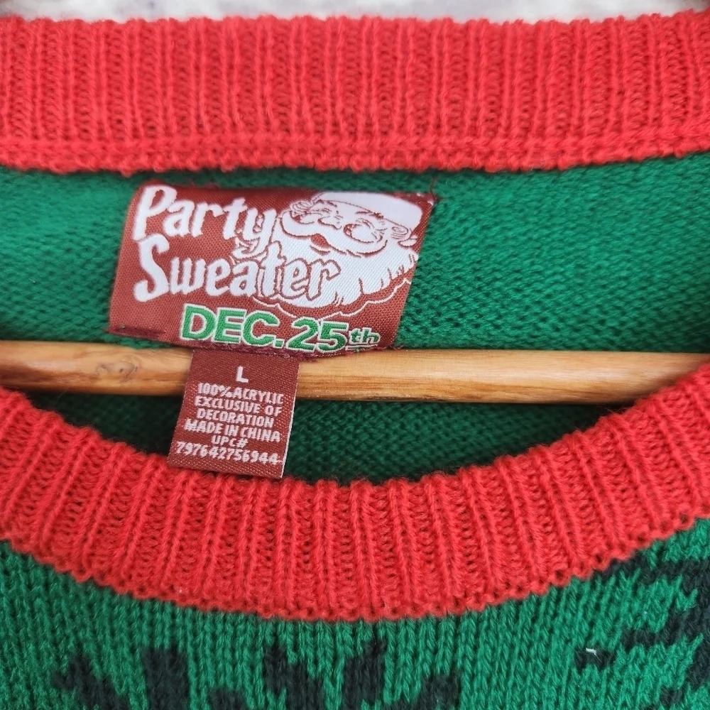 Party Sweater Men's Meowy Catmas Ugly Christmas Sweater Sz Large - Picture 4 of 11